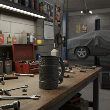 Schwarzer Becher für einen Mechaniker 450 ml