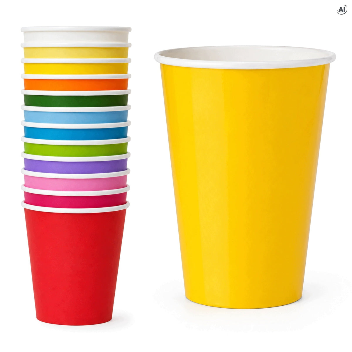 Papierbecher 250 ml verschiedene Farben - 60 Stück