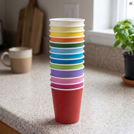Papierbecher 250 ml verschiedene Farben - 60 Stück