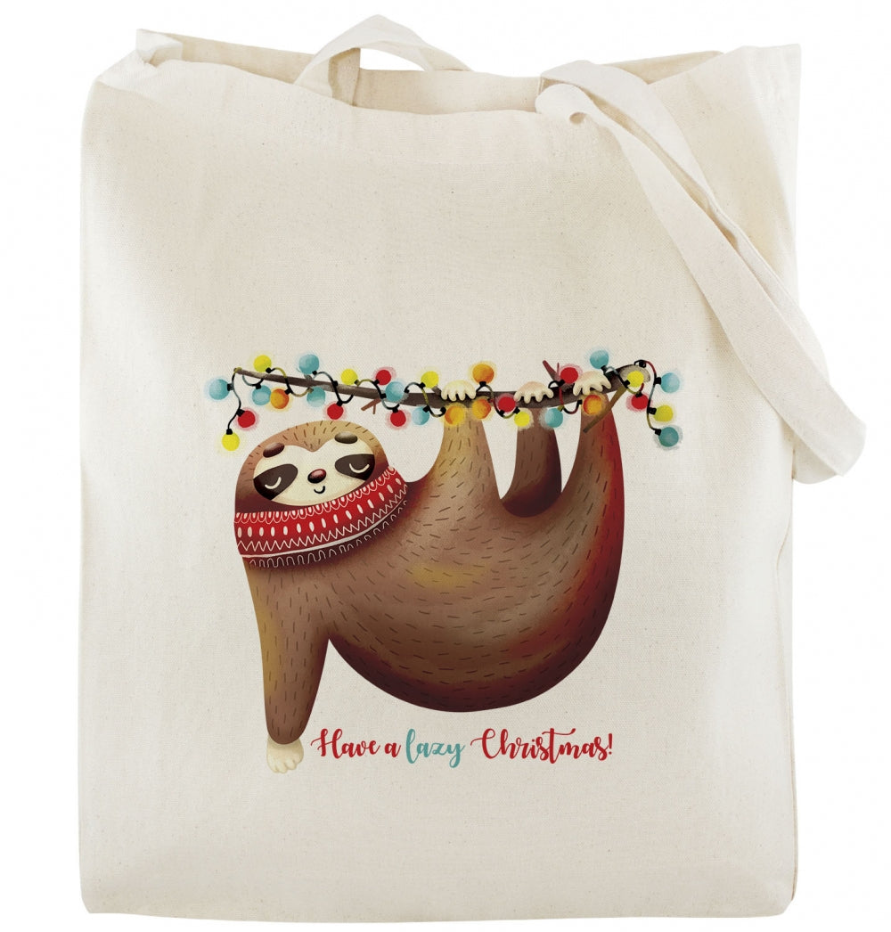 Weihnachts-Baumwolltasche FAULTIER