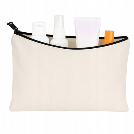 Kosmetiktasche aus Baumwolle 210x90x170mm Ecru