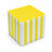 Sitzwürfel Pouf 40x40x40 cm - Bunte Streifen Gelb