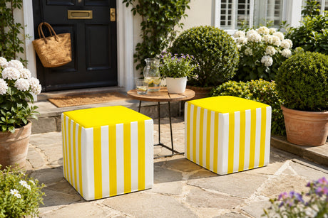 Sitzwürfel Pouf 40x40x40 cm - Bunte Streifen