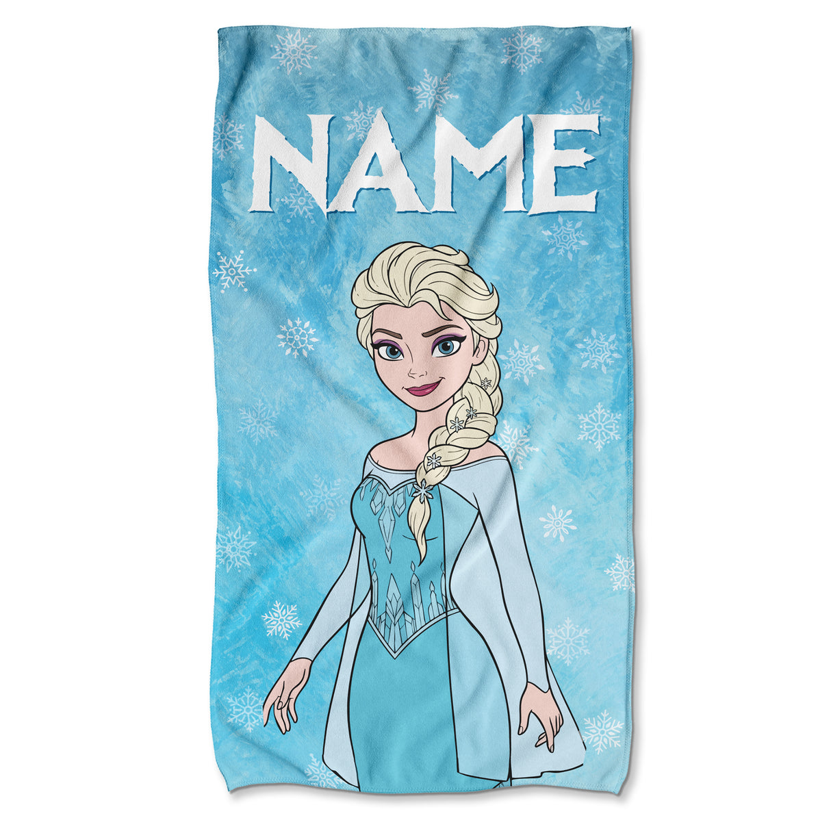Mikrofaser Strandhandtuch 150x80 cm für Kinder – Die Eiskönigin (Frozen) Motiv mit Wunschname