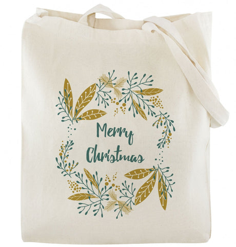 Weihnachts-Baumwolltasche BLÄTTER