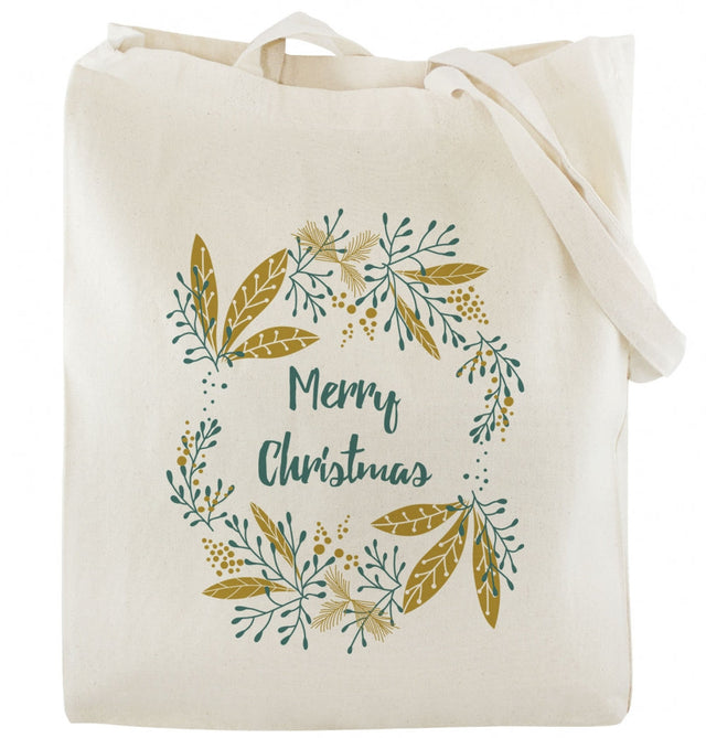 Weihnachts-Baumwolltasche BLÄTTER