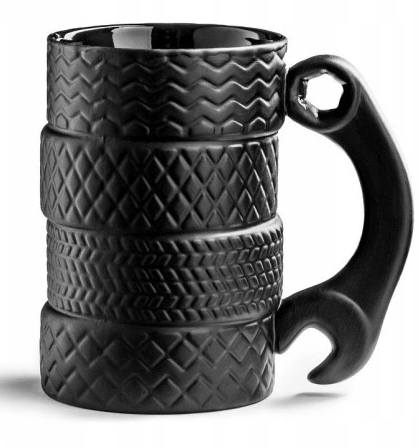 Schwarzer Becher für einen Mechaniker 450 ml