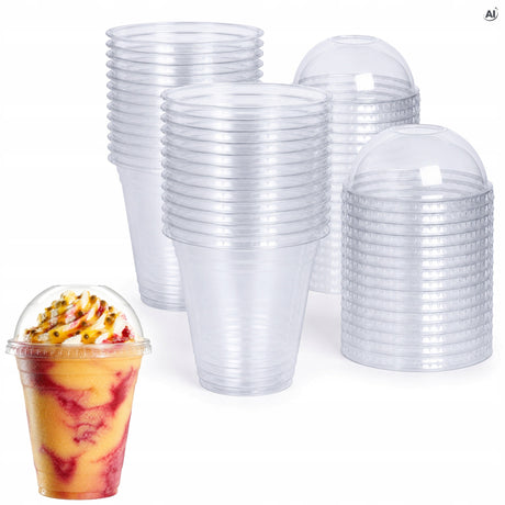 Kunststoffbecher mit Kuppeldeckel 500 ml