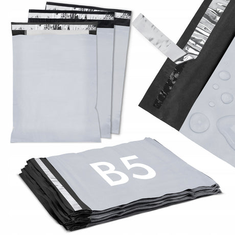 Versandbeutel Plastik Versandtaschen B5 190x250mm 50Stk. Grau