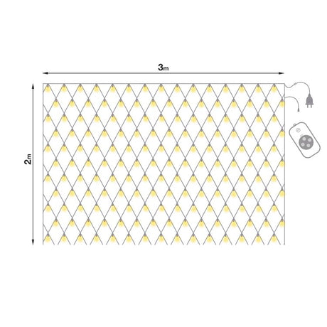 LED-Gitter 3x3m Weiß Warm für Terrasse, Sträucher, Balkon