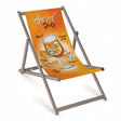 Holz-Liegestuhl Aperol Spritz Fullprint mit grauem Gestell