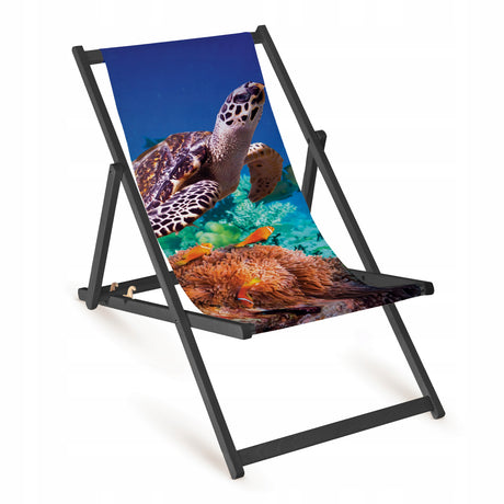 Holz-Liegestühle Design-Aufdruck mit schwarzem Gestell