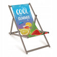 Holz-Liegestuhl Stay Cool This Summer Fullprint mit grauem Gestell