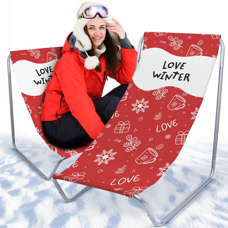 Winterliegestuhl aus Metall - LOVE WINTER - ROT