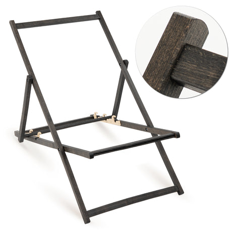 Holz-Liegestühle Marine-Design Anker mit schwarzem Gestell
