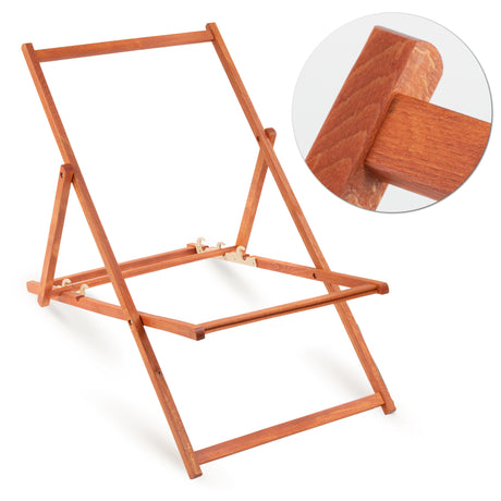 Holz-Liegestühle Lemon Red mit orangefarbenem Gestell