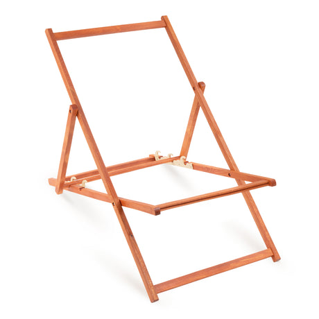 Holz-Liegestühle Femme Fatale mit orangefarbenem Gestell