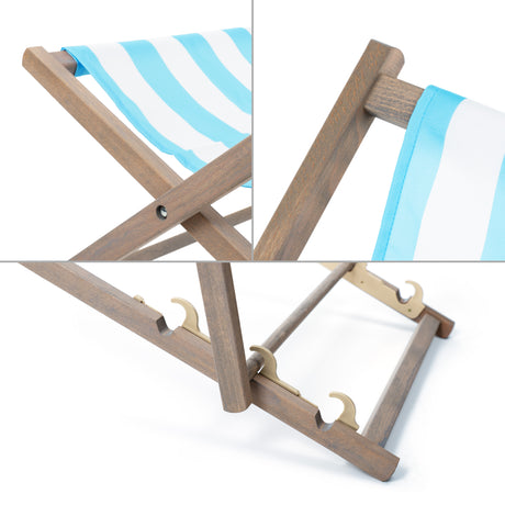 Holz-Liegestuhl Summer Time Fullprint mit grauem Gestell