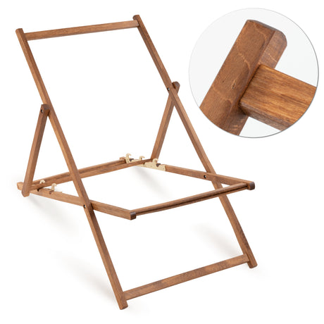 Holzliegestuhl APEROL SPRITZ – braunes Gestell