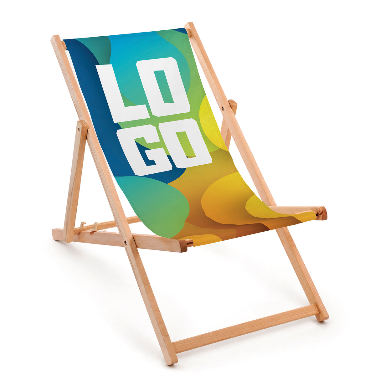 Holz-Liegestuhl mit eigenem Logo Natürlich geölt
