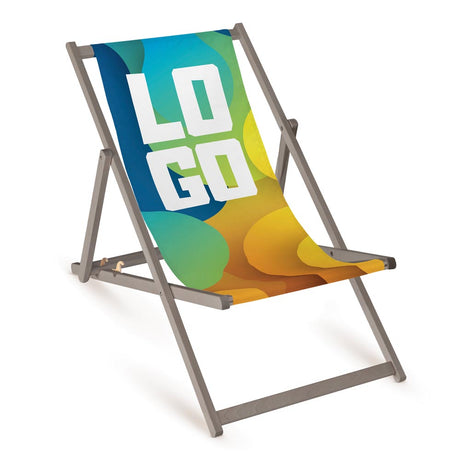 Holz-Liegestühle DEIN LOGO/ FOTO Grau