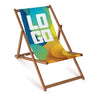 Holz-Liegestühle DEIN LOGO/ FOTO Dunkelbraun