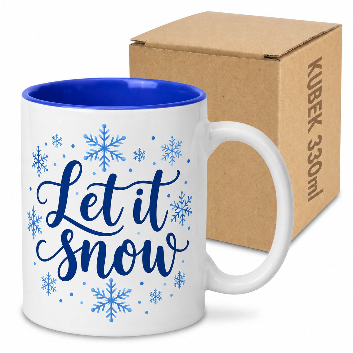 Weihnachtsbecher „Let It Snow“  Blau