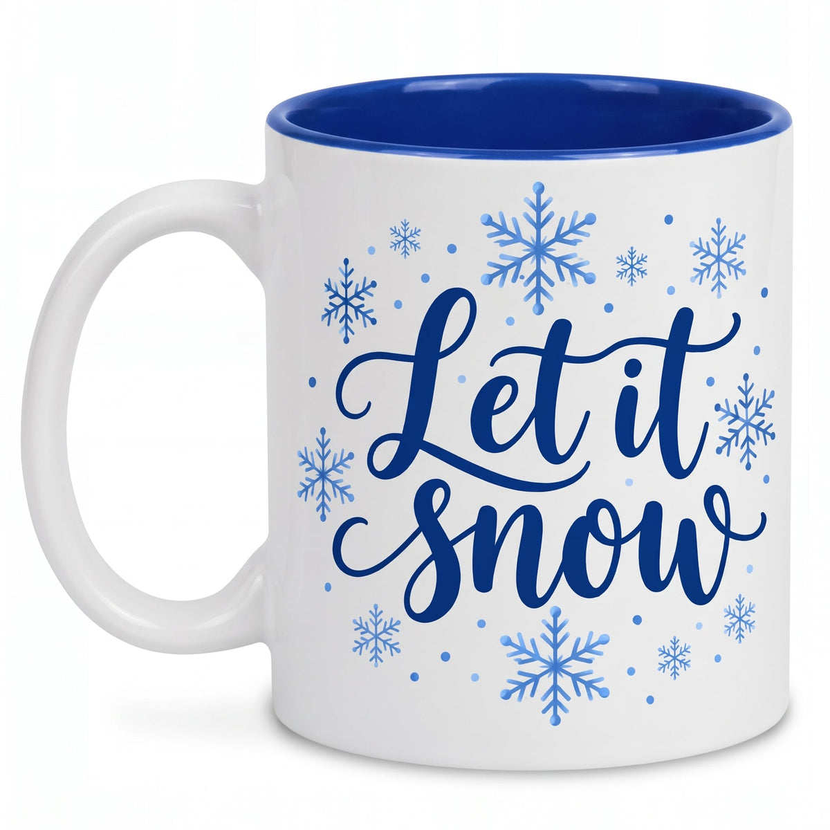Weihnachtsbecher „Let It Snow“  Blau