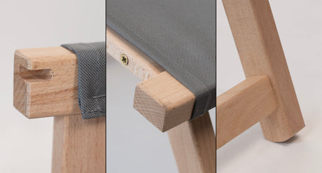 Werbeliegestuhl aus Holz mit Fußhocker FULLPRINT + Sonnendach