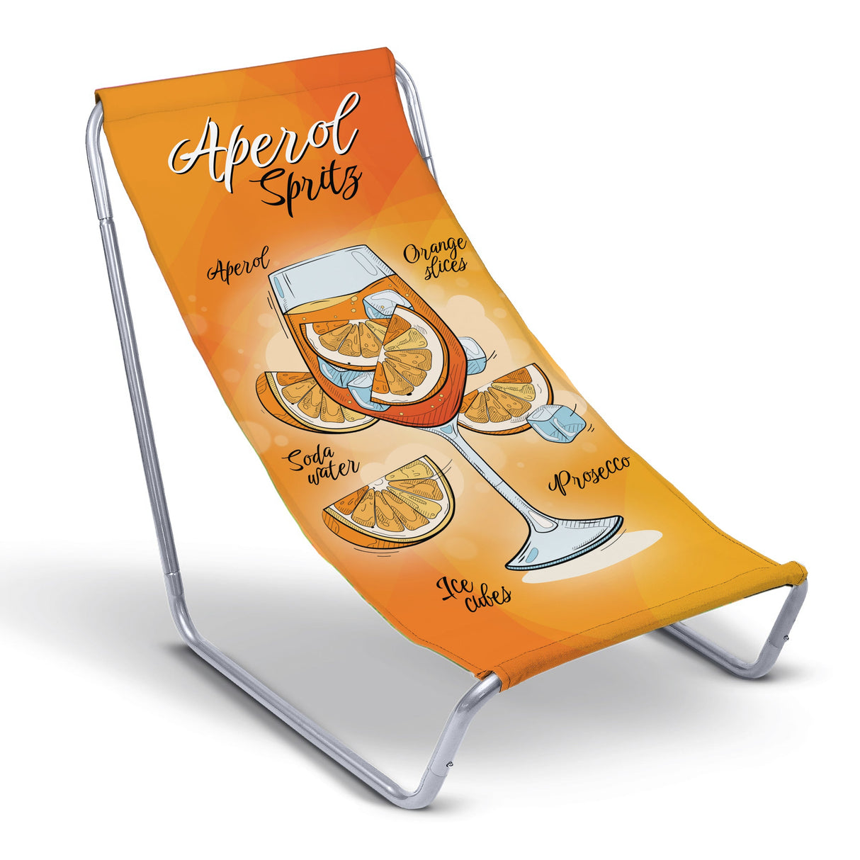 Aperol Strandliege aus Metall