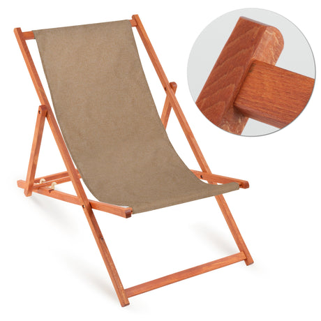 Holzliegestuhl LEN - orangefarbenem Gestell