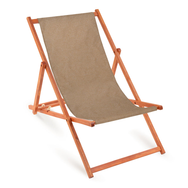 Holzliegestuhl LEN - orangefarbenem Gestell