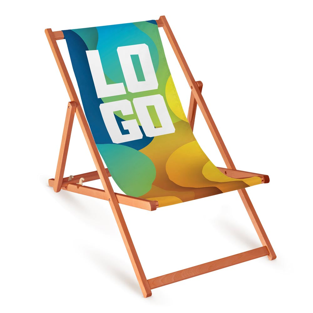 Holz-Liegestühle DEIN LOGO/ FOTO Orange