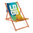Holz-Liegestuhl mit eigenem Logo und Kopfkissen (Volant) Orange