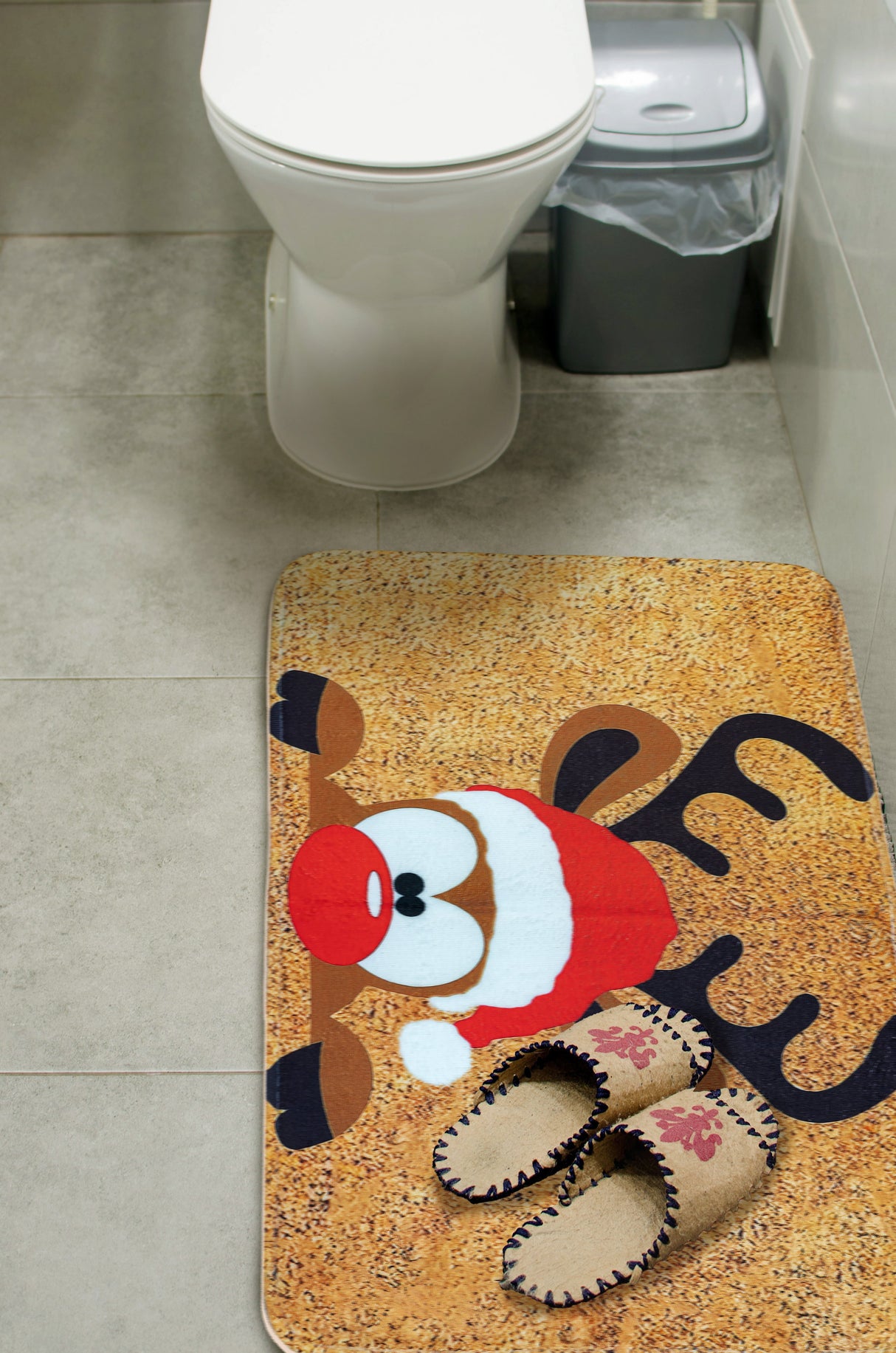 Weihnachts-Rentier-Badezimmerteppich