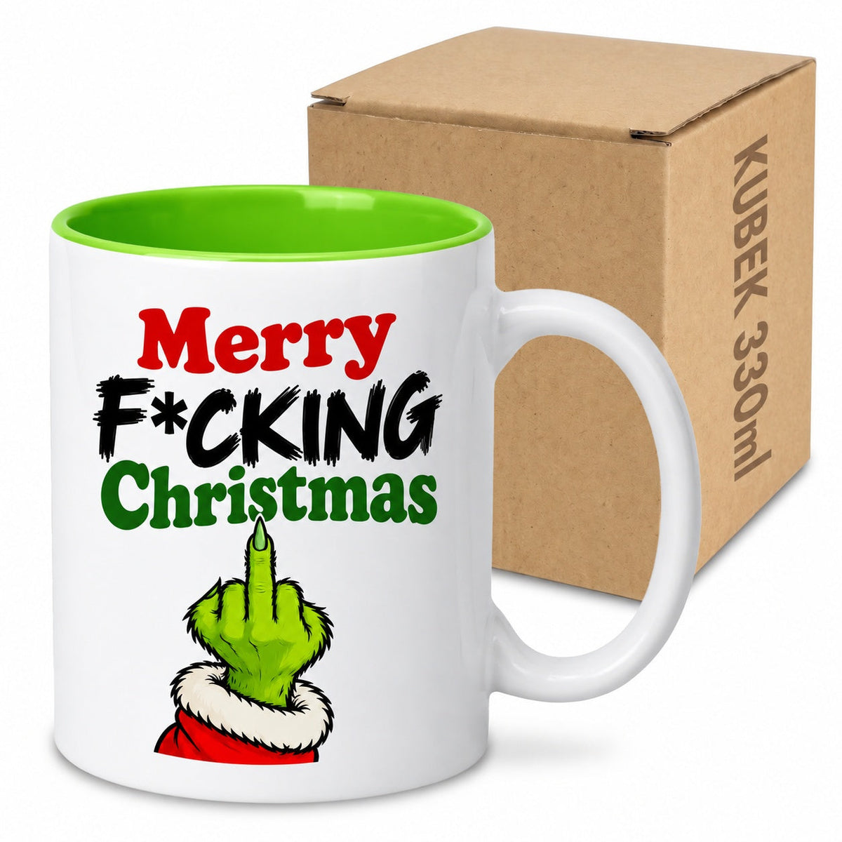 Weihnachtsbecher „Merry F*cking Christmas“  Grün