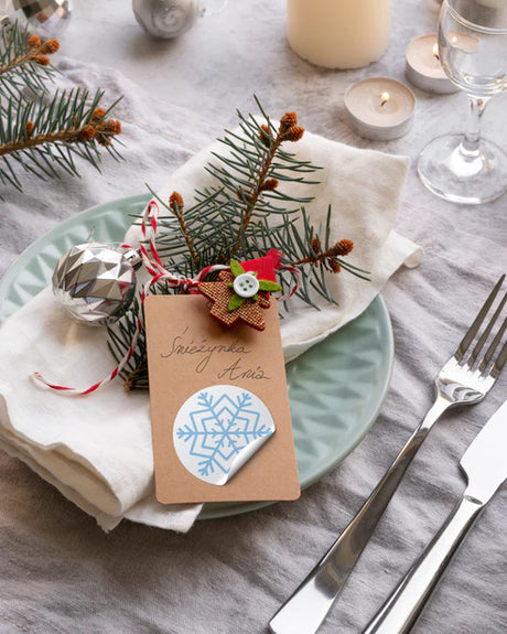 Dekorative STERNE Weihnachtsaufkleber, 10 Stück