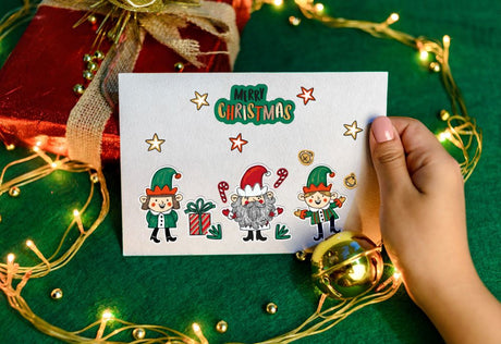 Weihnachtsdeko-Aufkleber ELFEN 10er Set.