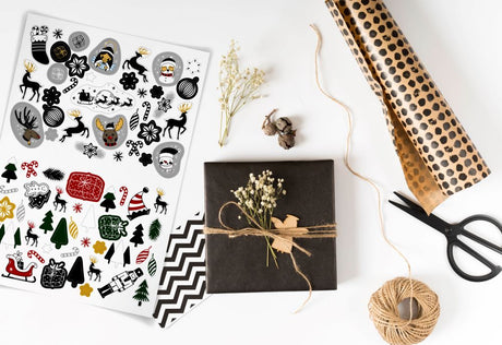 Weihnachtsdekoaufkleber SCHNEEMANN 10er Set.