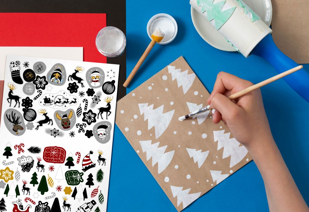 Weihnachtsdekoaufkleber SCHNEEMANN 10er Set.