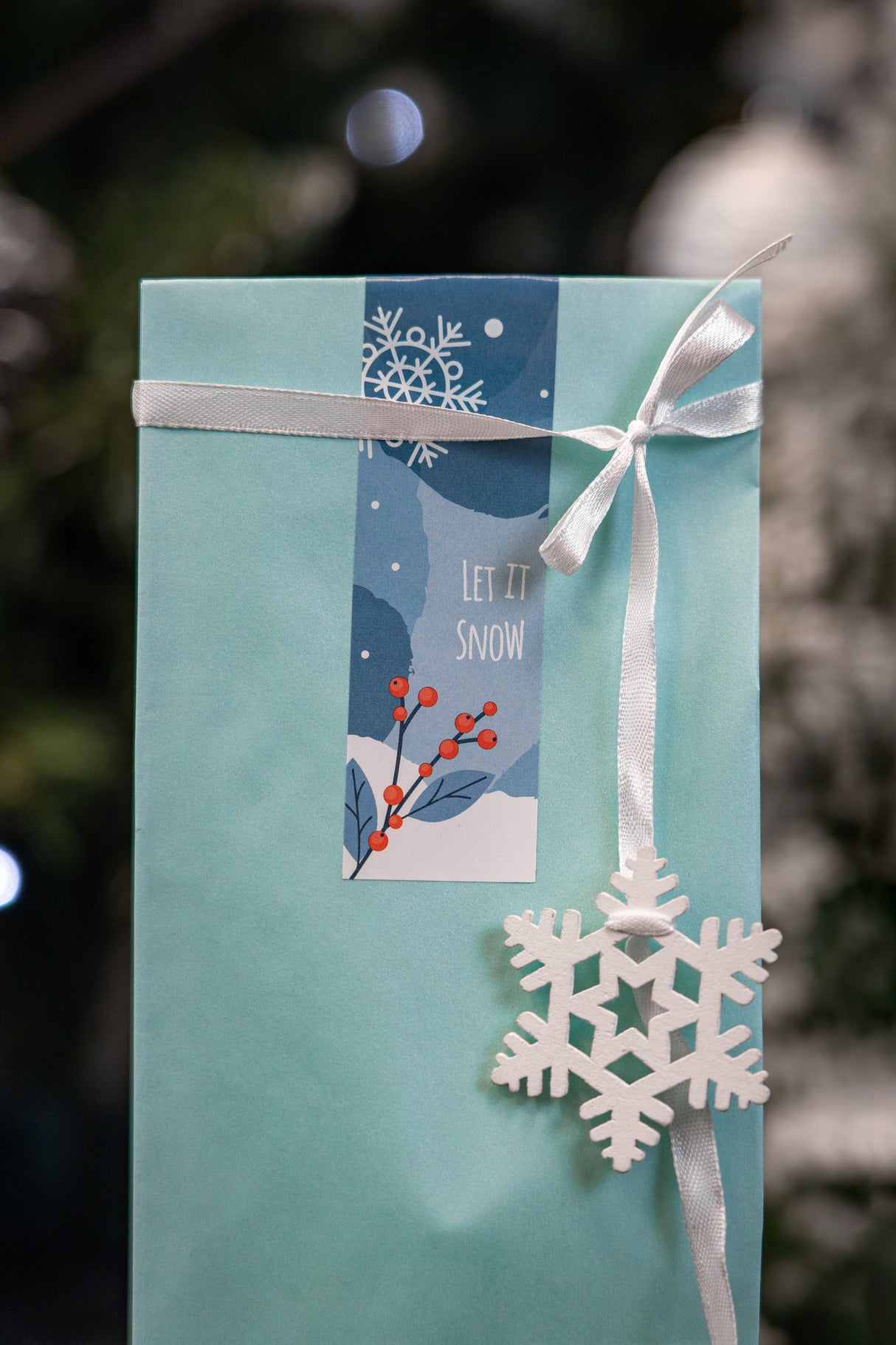 Große Weihnachtsaufkleber für Geschenke BLATT MIX