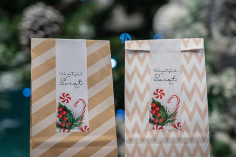 Große Weihnachtsaufkleber für Geschenke BLATT MIX