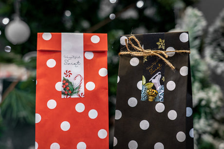 Große Weihnachtsaufkleber für Geschenke BLATT MIX