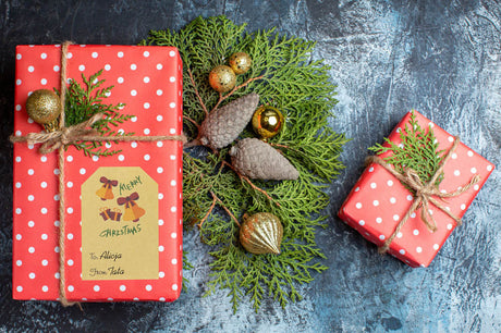 Weihnachtsgeschenkaufkleber - Tischkarten