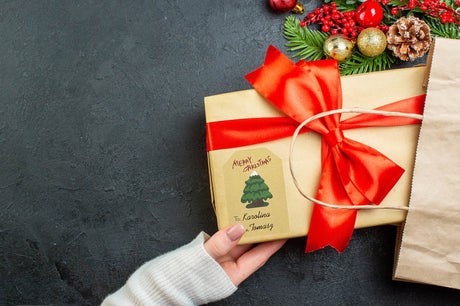 Weihnachtsgeschenkaufkleber - Tischkarten