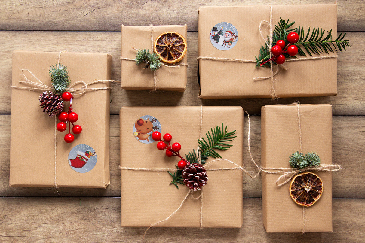 Weihnachtsaufkleberrolle