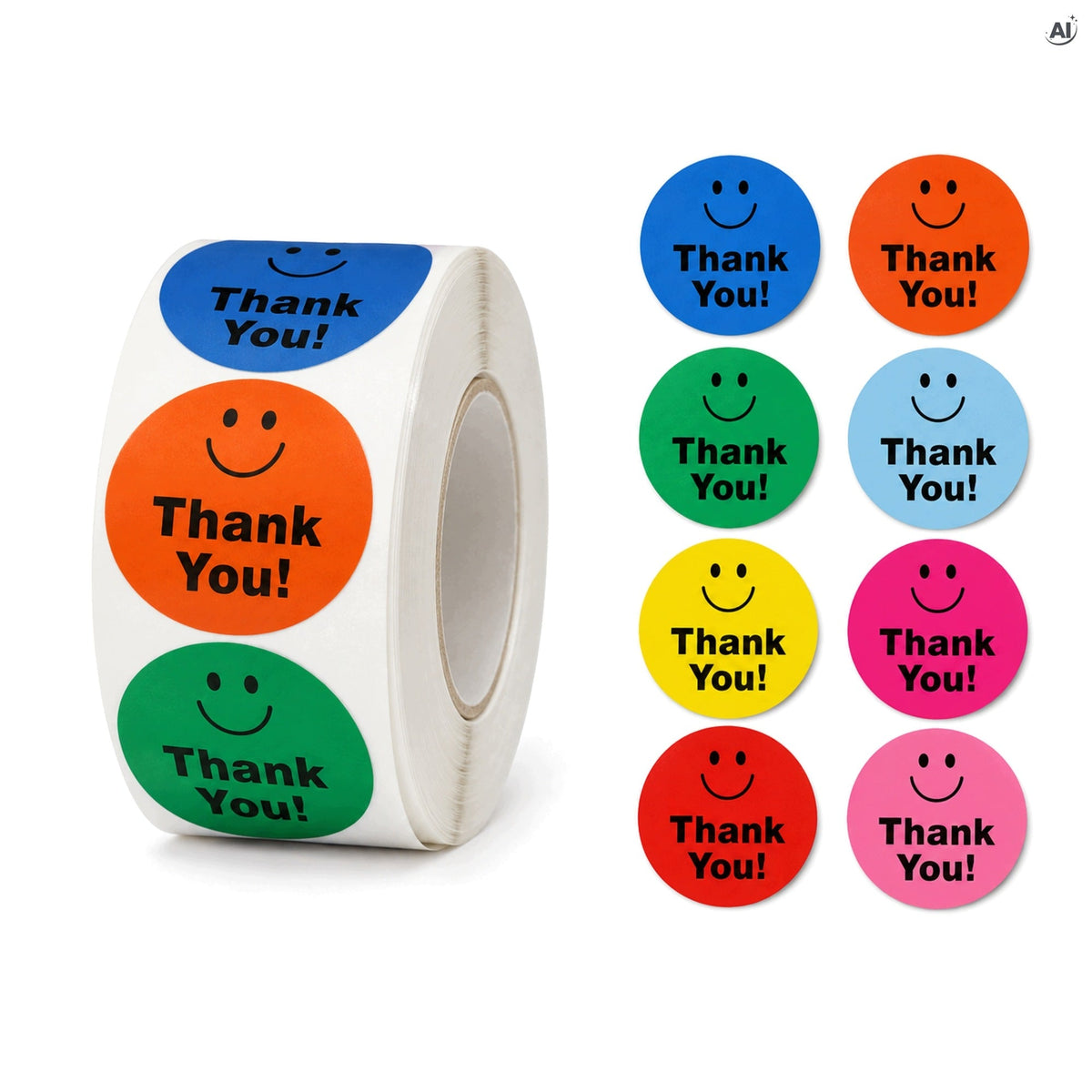 Selbstklebende „Thank You“-Aufkleber - 500 Stück