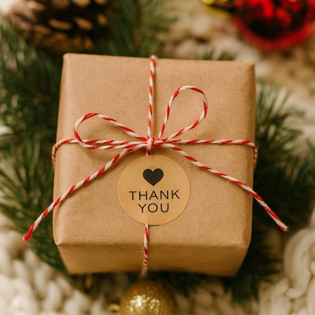 Dankeschön-Herz-Aufkleber Braun 500 Stück