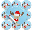 Weihnachts-Rentier-Aufkleber, 10 Stück