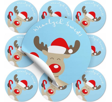 Weihnachts-Rentier-Aufkleber, 10 Stück